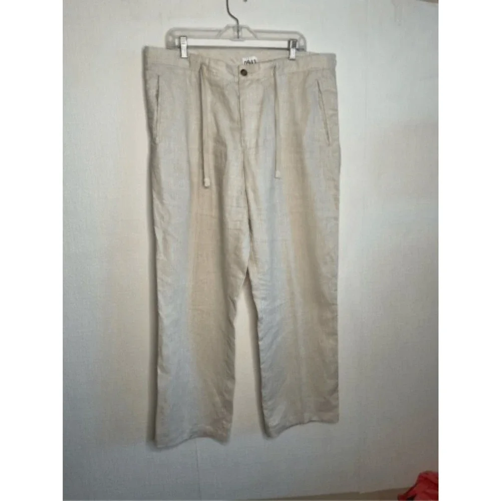 NWOT Tasso Elba Island Beige Drawstring Trousers Beach Pants‎ Men 36X32 China